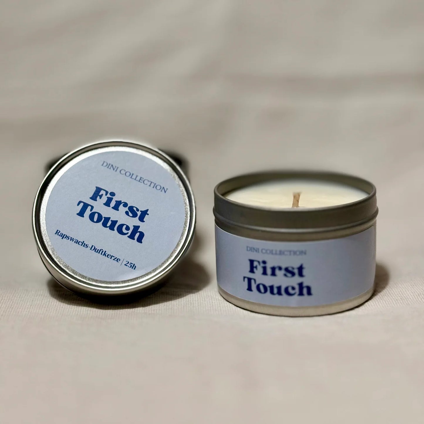 DINI Collection Duftkerze aus Rapswachs mit frischem Bergamotte und Patchouli Duft