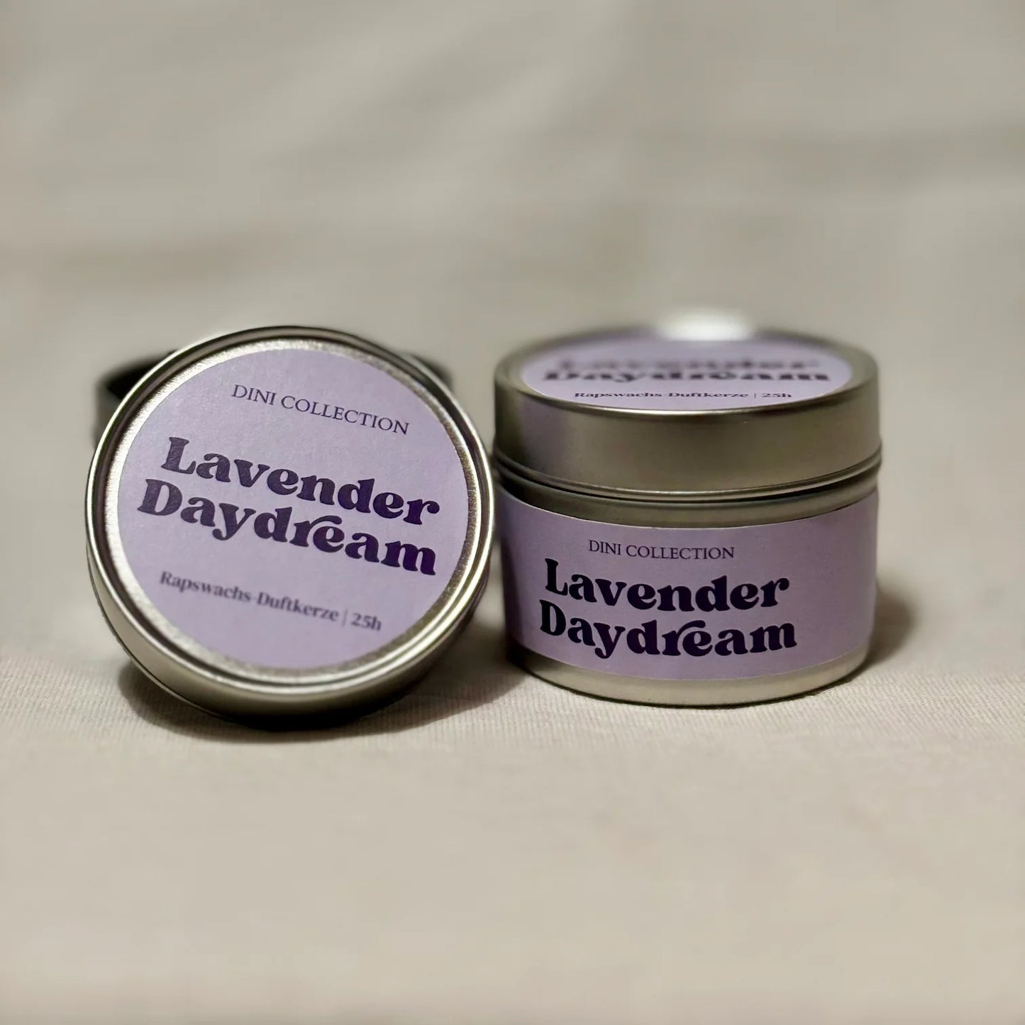 DINI Collection Duftkerze aus Rapswachs mit Lavendel und Vanille Duft